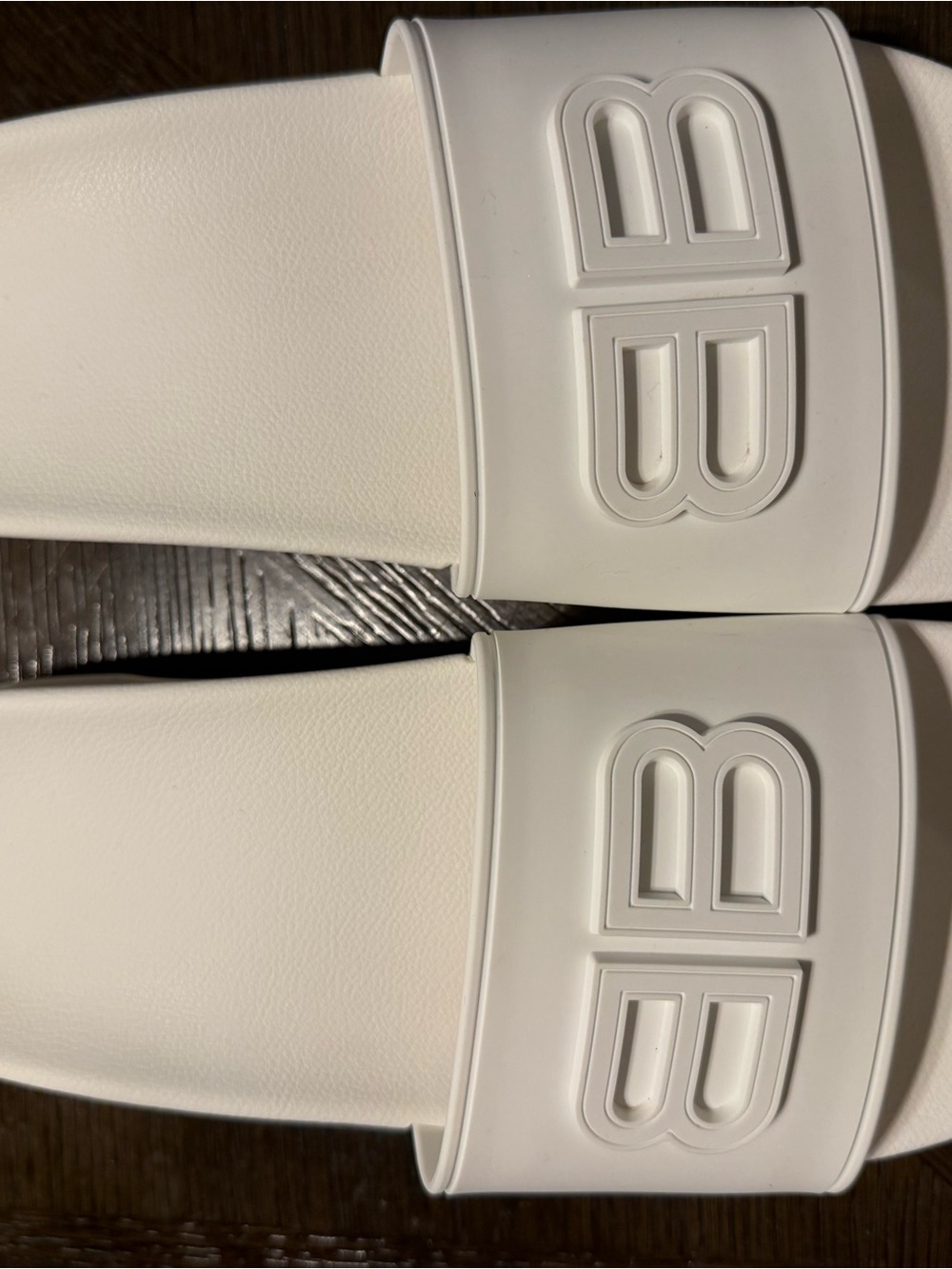 Balenciaga Pool BB Wedge Slide Sandal White